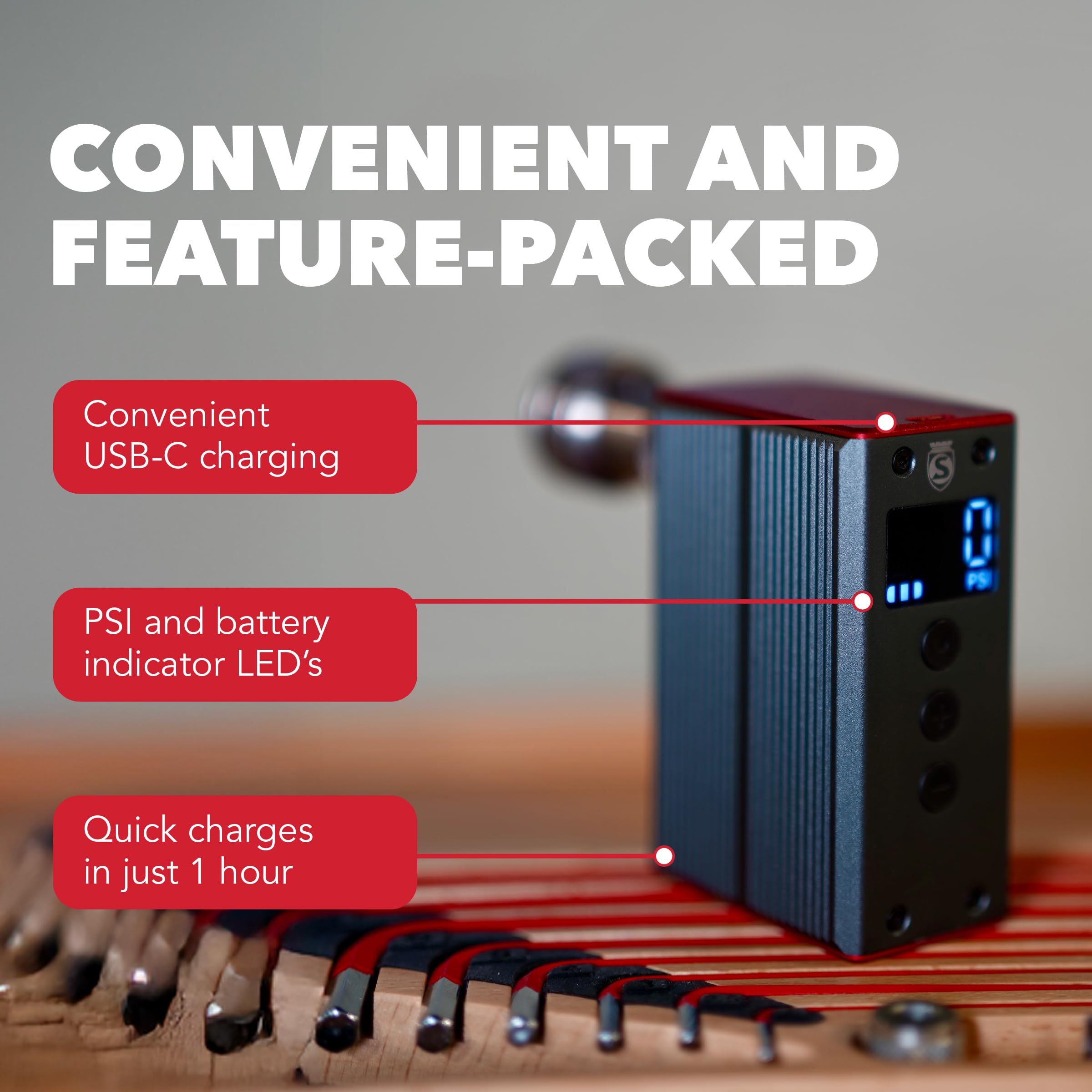 SILCA ELETTRICO Electric Bike Pump - Digital Bicycle Tire Pump with Auto Shut-Off, USB-C Rechargeable, Ultra-Light & TSA-Compliant for Travel - Universal Compatibility - Image 4