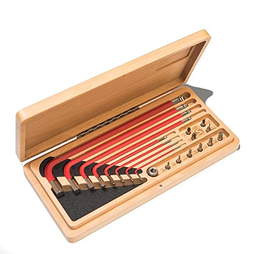 SILCA HX-ONE Home Allen Key Set | L - Wrench Tool KIT | Texture Coated Swiss tool Steel | Magnetic 6mm Driver for included 1/4" bits | Metric HEX/TORX | CNC machined Wood Case - Image 3