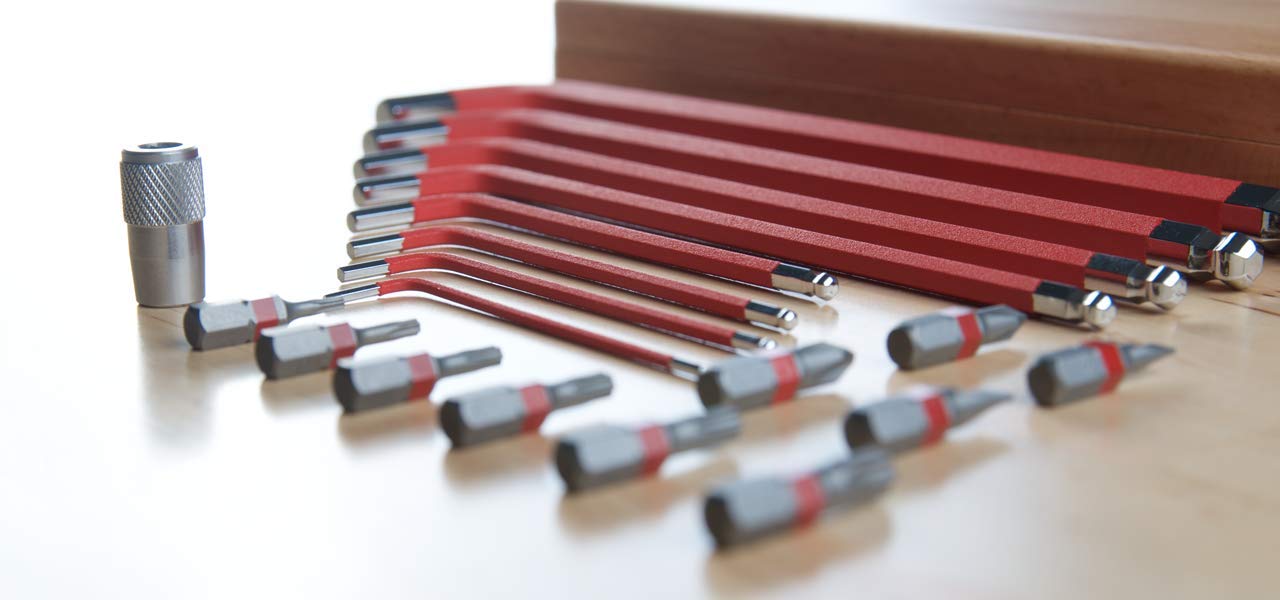 SILCA HX-ONE Home Allen Key Set | L - Wrench Tool KIT | Texture Coated Swiss tool Steel | Magnetic 6mm Driver for included 1/4" bits | Metric HEX/TORX | CNC machined Wood Case - Image 7