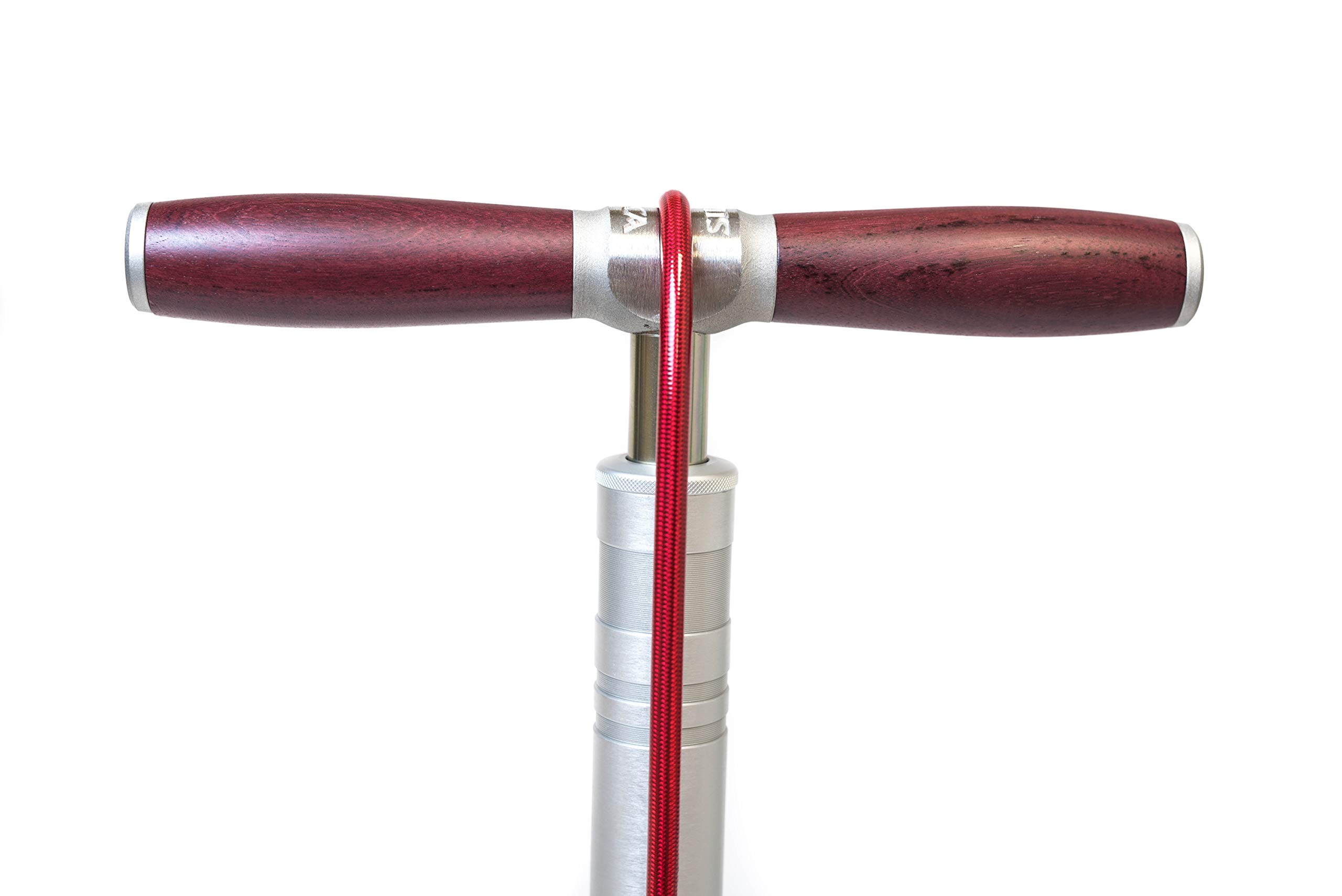 SILCA Super Pista Ultimate Floor Pump | Hiro Edition Chuck | 160psi Gauge | Braided Steel Hose | Rosewood Handle - Image 5