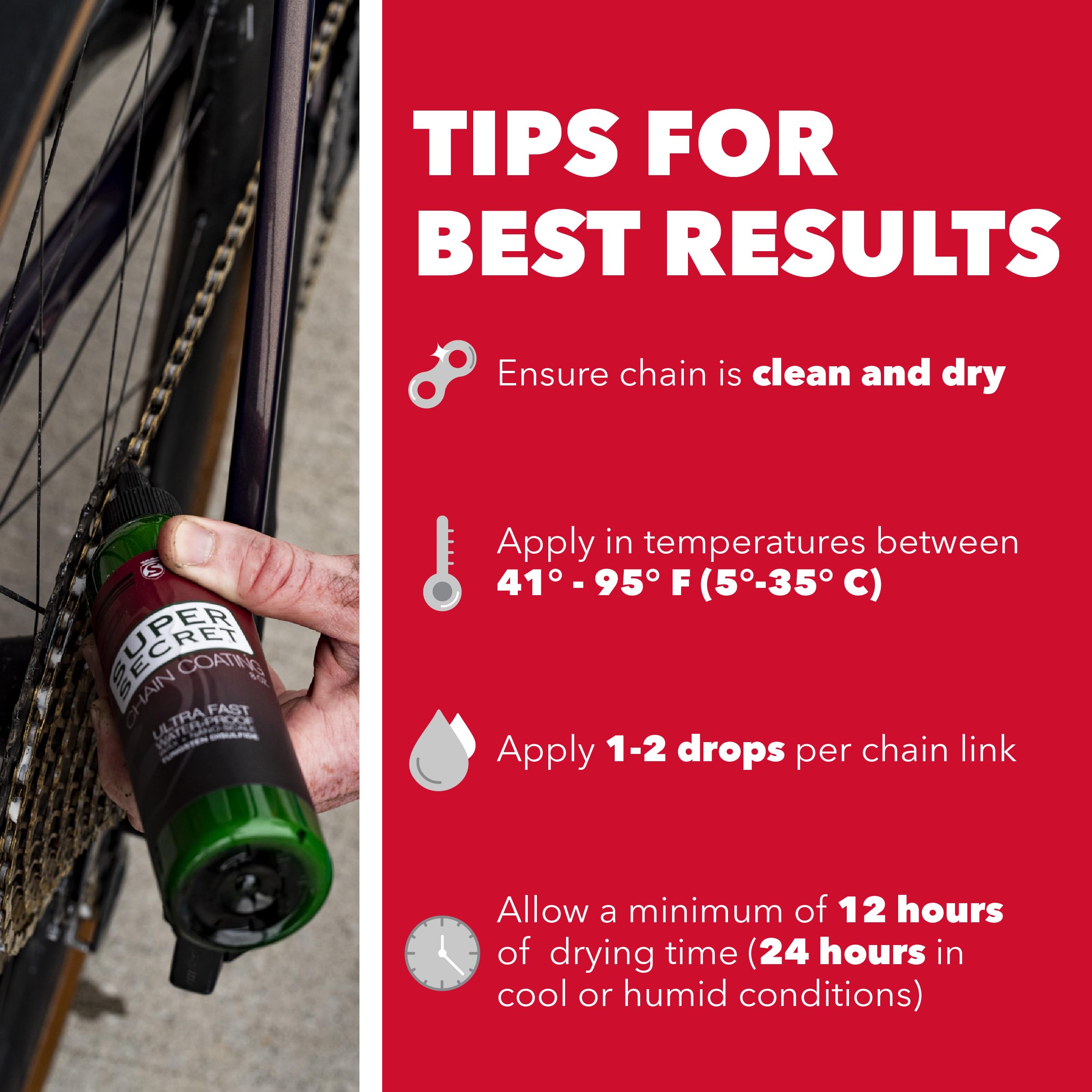 SILCA Super Secret Bike Chain Lube - Liquid Chain Wax to Clean, Smooth & Silence - Ultra Fast Bike Lube - Special Formula for Friction Reduction & Improved Wattage Output in All Weather - Image 6