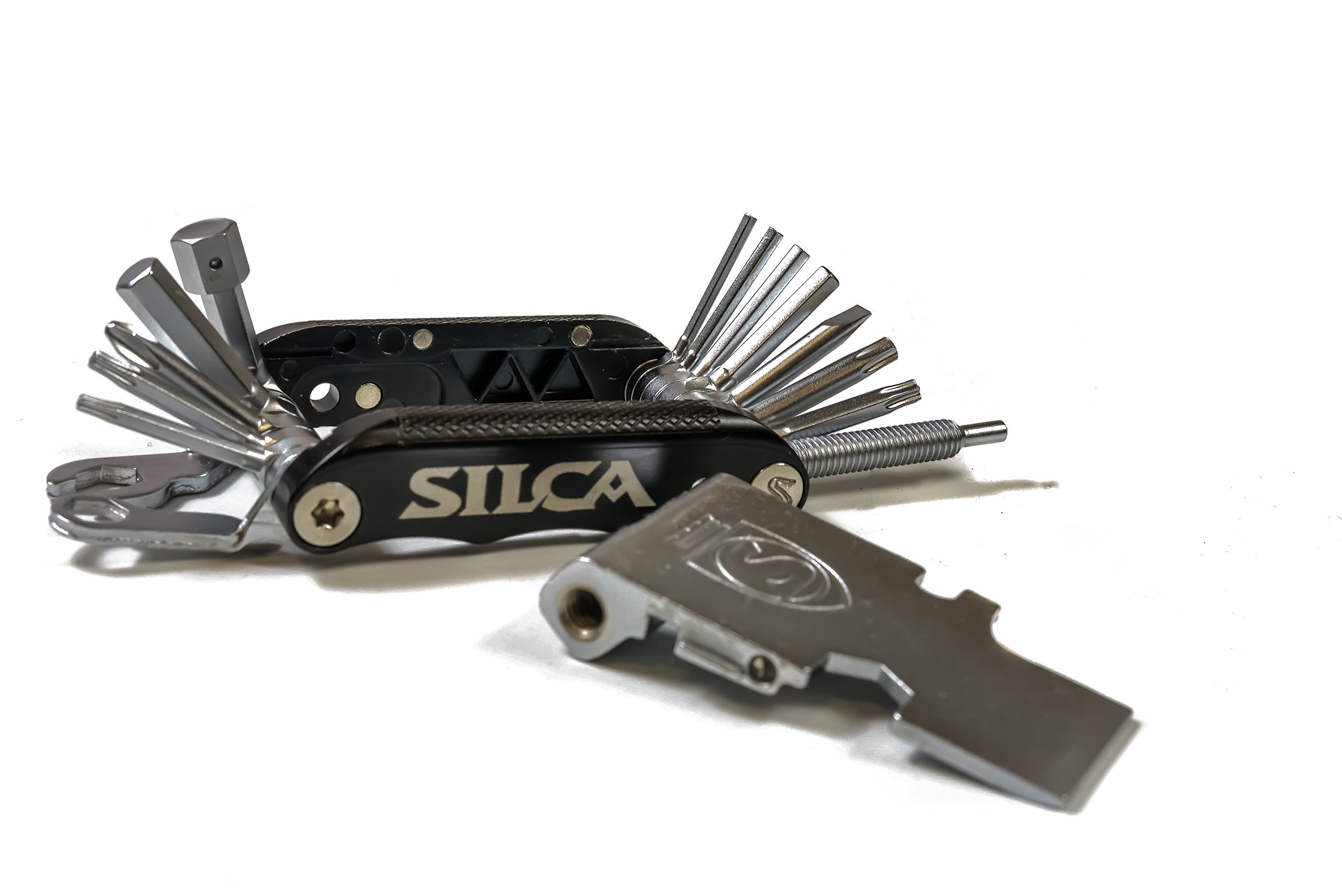 SILCA VENTI MultiTool | 20 tools design minimalistic focus | steel multi tools w/hardened finish | aluminum side bars with master link magnetic storage | HEX/TORX/PHILLIPS/Chain Breaker - Image 3